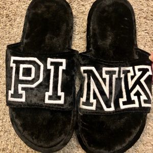 Victoria’s Secret PINK black slippers